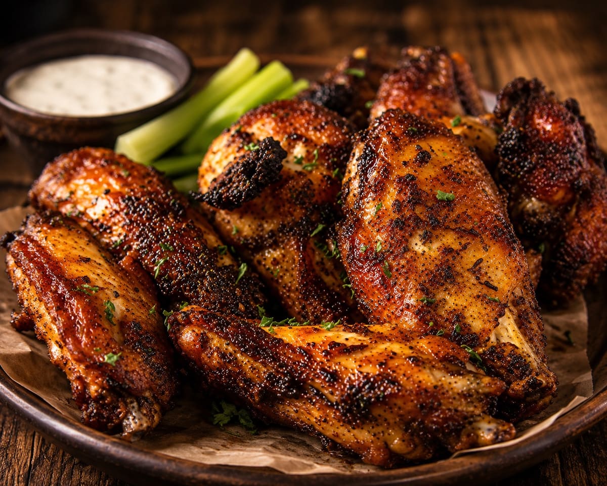 Smoked dry-rubbed chicken wings with ranch and celery at Stage Stop, Colorado Springs